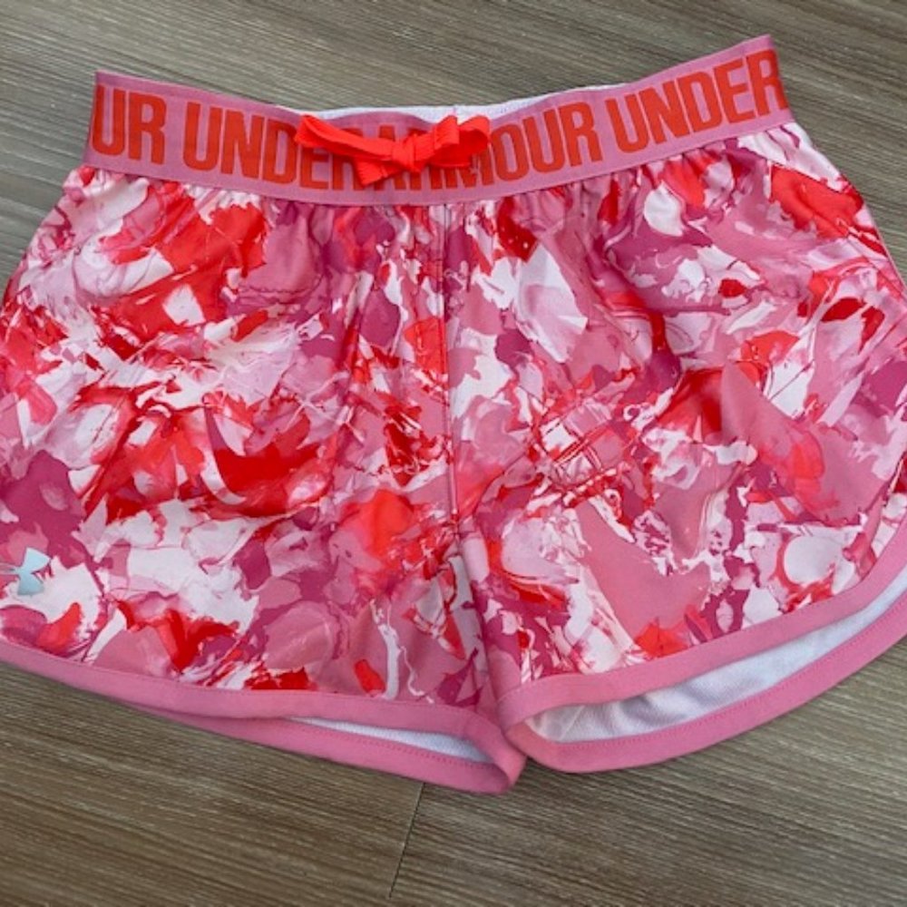 UNDER ARMOUR GIRLS ATHLETIC ELASTIC WAIST SHORTS
